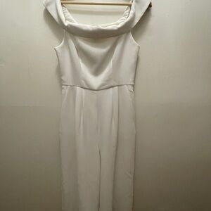 Elegant White Off Shoulder Women's Jumpsuit